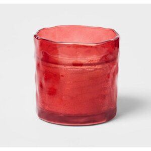 Hibiscus Al Fresco & Citronella LED Scented Candle In Red Glass Holder 3.5 Oz By